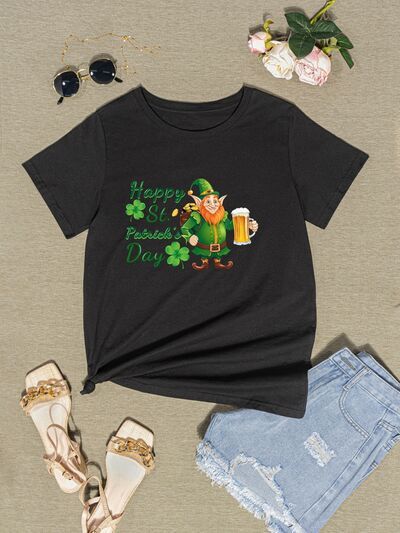 HAPPY ST. PATRICK'S DAY Round Neck T-Shirt Women's T-Shirts - Tophatter Daily Deals