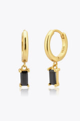 Zircon Huggie Drop Earrings Gold Black One Size Earrings - Tophatter Daily Deals