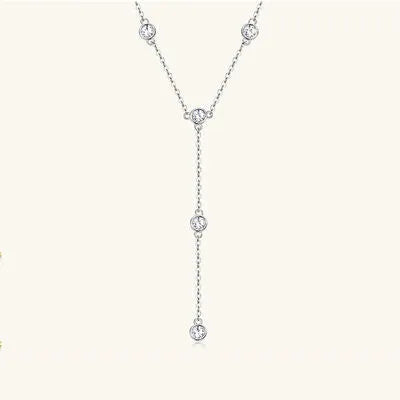 1.1 Carat Moissanite 925 Sterling Silver Necklace Silver One Size Moissanite - Tophatter Daily Deals