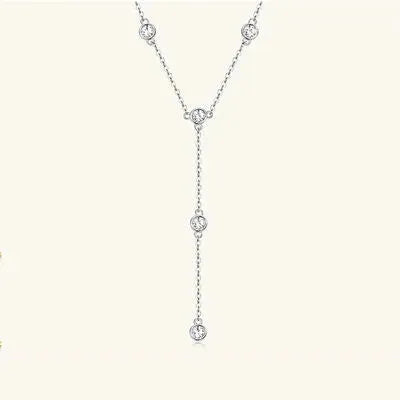 1.1 Carat Moissanite 925 Sterling Silver Necklace Silver One Size Moissanite - Tophatter Daily Deals