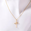 Stainless Steel Inlaid Zircon Cross Necklace Style B One Size Necklaces - Tophatter Daily Deals