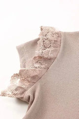 Lace Detail Round Neck Cap Sleeve T-Shirt Women's T-Shirts - Tophatter Daily Deals