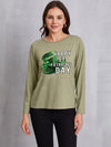 HAPPY ST. PATRICK'S DAY Round Neck T-Shirt Sage Women's T-Shirts - Tophatter Daily Deals