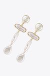 Pearl Zinc Alloy Dangle Earrings Earrings - Tophatter Daily Deals