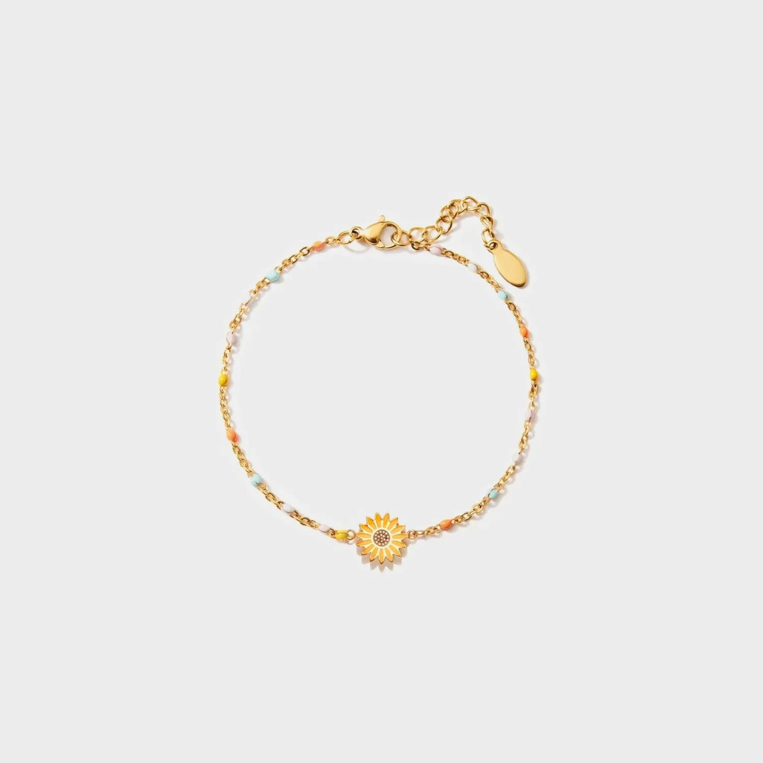 Sunflower Shape 18K Gold-Plated Bead Bracelet Gold One Size Bracelets - Tophatter Daily Deals