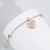Inlaid Rhinestone Titanium Steel Heart Bracelet Bracelets - Tophatter Daily Deals