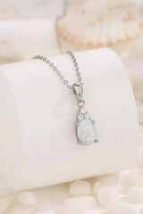 Find Your Center Opal Pendant Necklace White One Size Opal - Tophatter Daily Deals