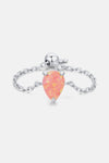 925 Sterling Silver Opal Ring Coral One Size Opal - Tophatter Daily Deals