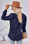 V-Neck Puff Sleeve Blouse Blouses - Tophatter Daily Deals