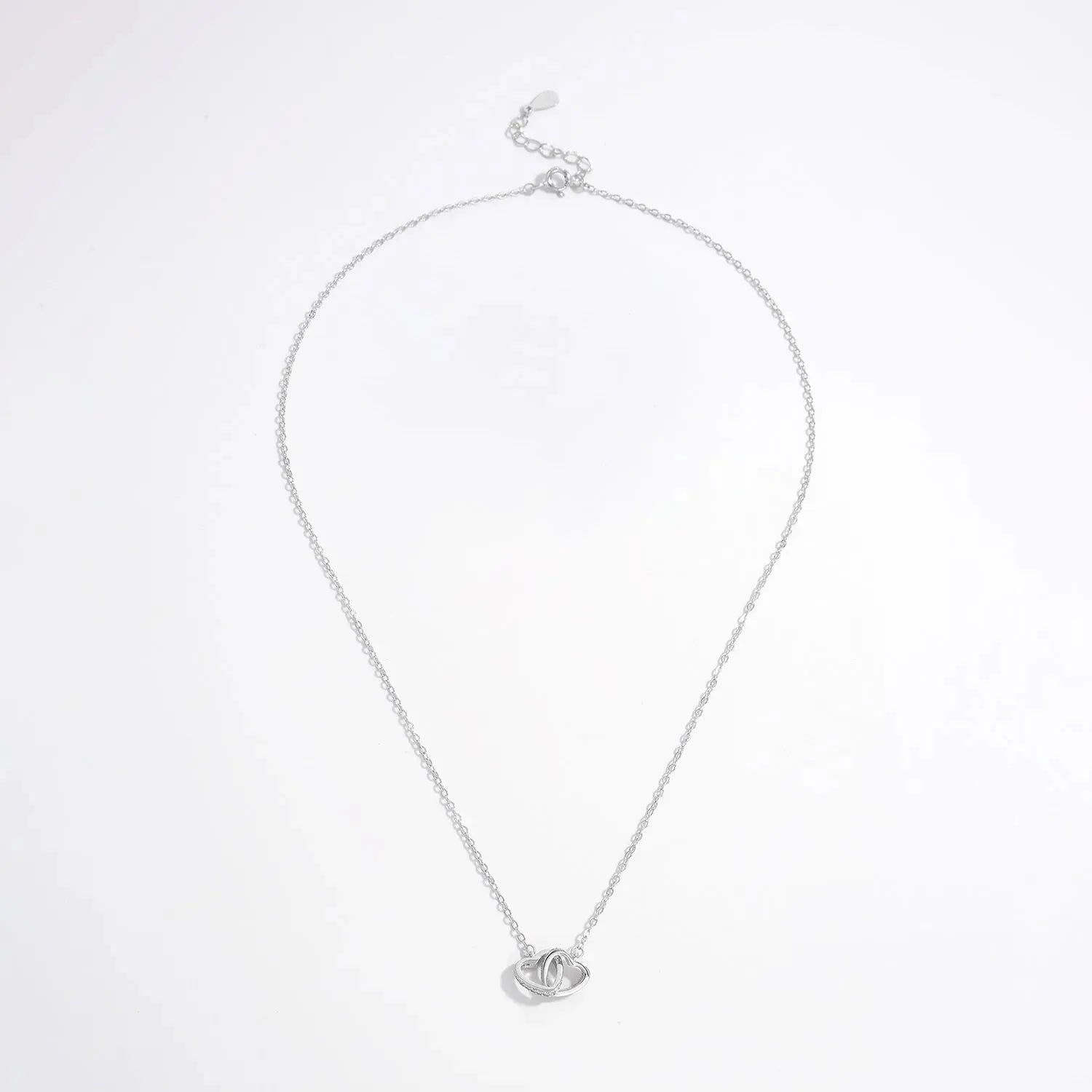 925 Sterling Silver Inlaid Zircon Heart Necklace Necklaces - Tophatter Daily Deals