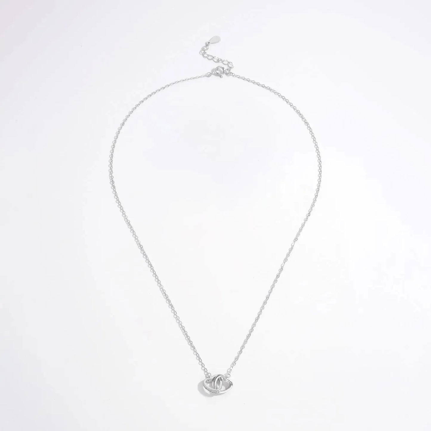 925 Sterling Silver Inlaid Zircon Heart Necklace Necklaces - Tophatter Daily Deals