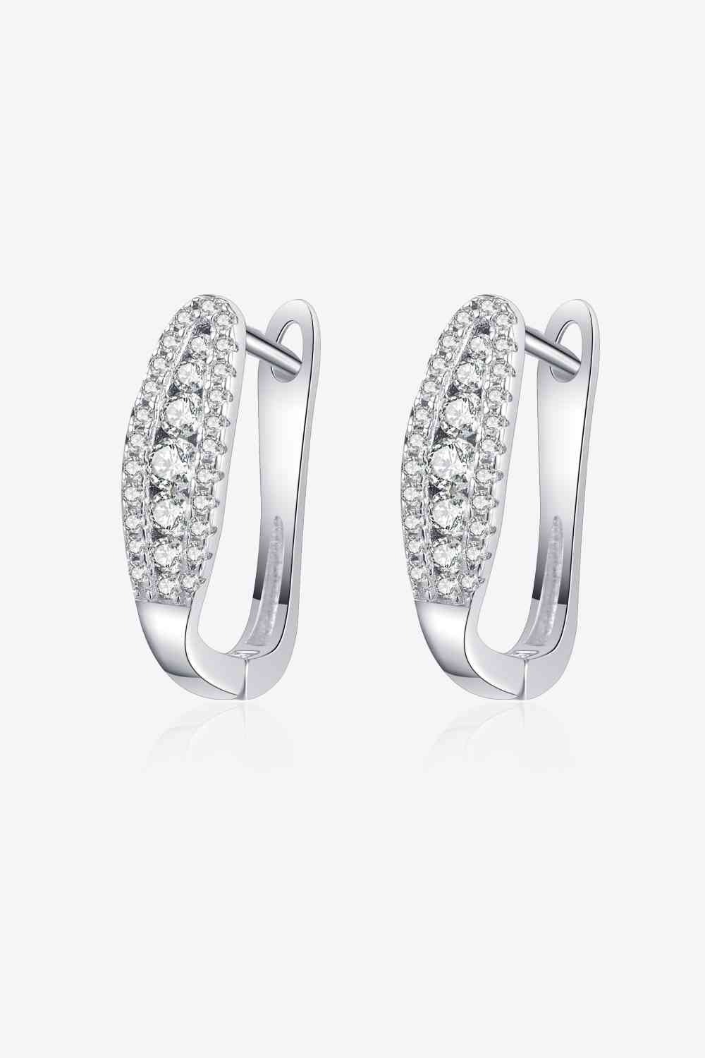 Moissanite Rhodium-Plated Earrings Silver One Size Moissanite - Tophatter Daily Deals