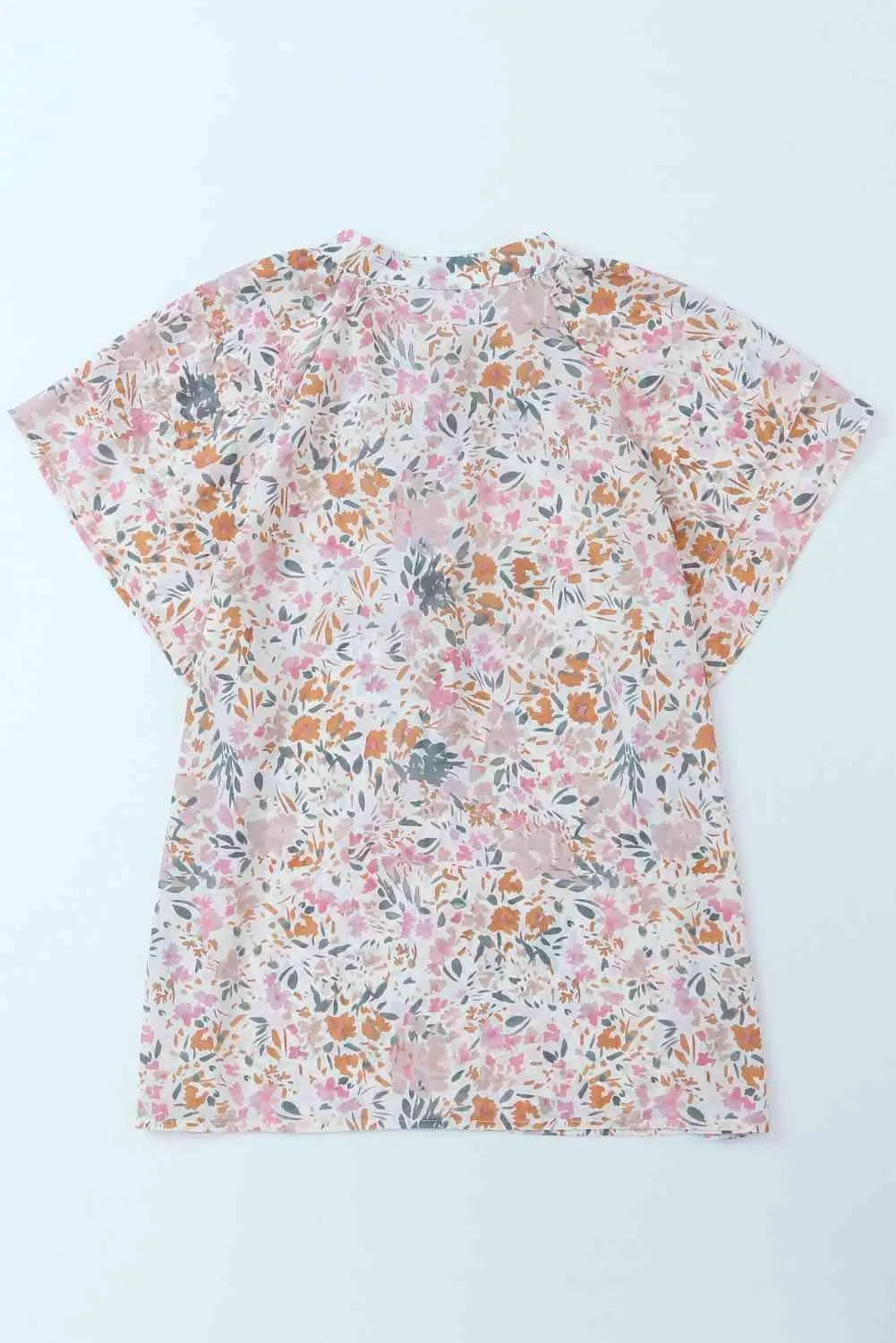 Floral Half-Button Flutter Sleeve Blouse Blouses - Tophatter Daily Deals