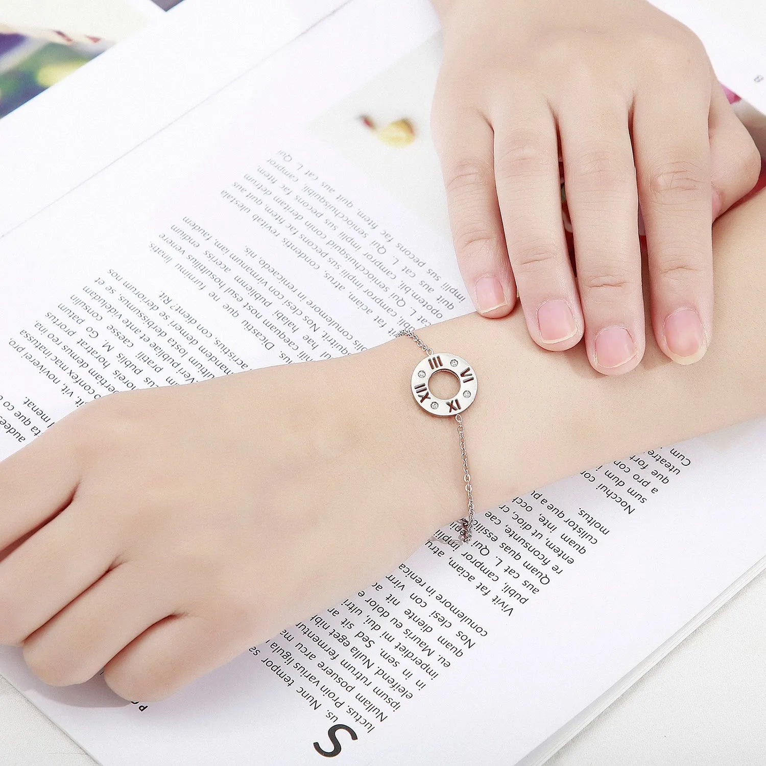 Stainless Steel Pierced Rhinestone Bracelet Bracelets - Tophatter Daily Deals