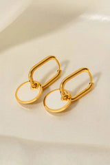 Copper White Mother-Of-Pearl Drop Earrings Earrings - Tophatter Daily Deals