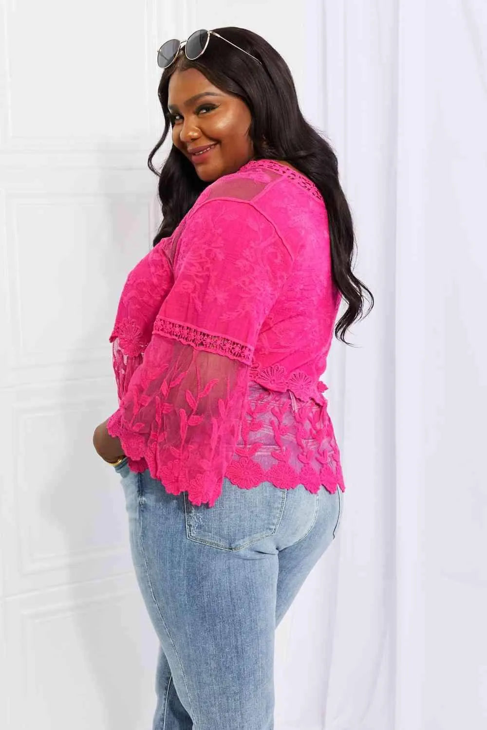 Davi & Dani Full Size Lace Oasis Top Blouses - Tophatter Daily Deals