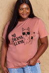 Simply Love Full Size NO DRAMA LLAMA Graphic Cotton Tee Women's T-Shirts - Tophatter Daily Deals