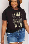 Simply Love Simply Love Full Size STAY WILD Graphic Cotton Tee - Tophatter Daily Deals