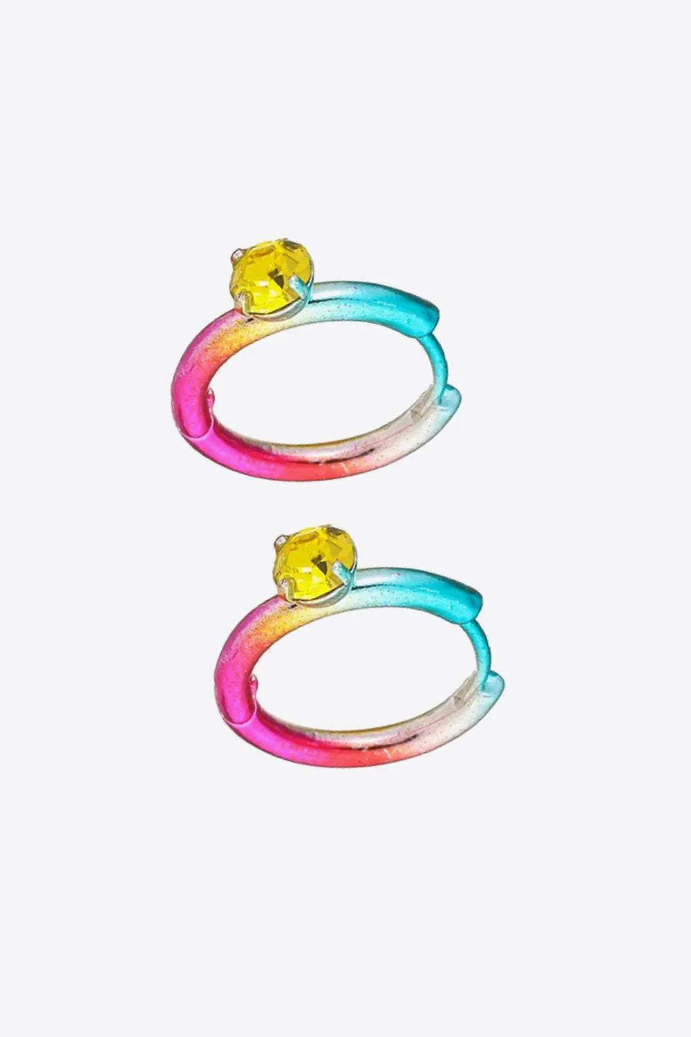 Rhinestone Copper Huggie Earrings Earrings - Tophatter Daily Deals