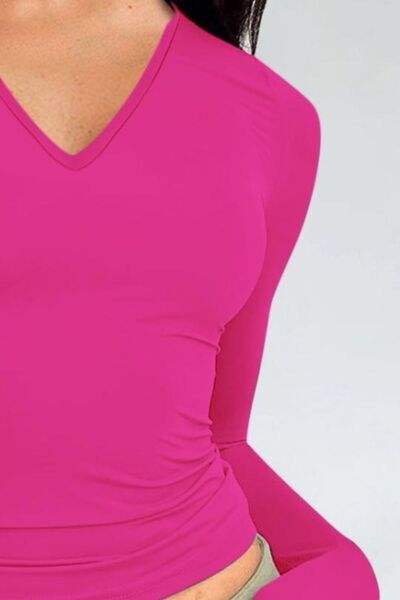 V-Neck Long Sleeve T-Shirt Women's T-Shirts - Tophatter Daily Deals