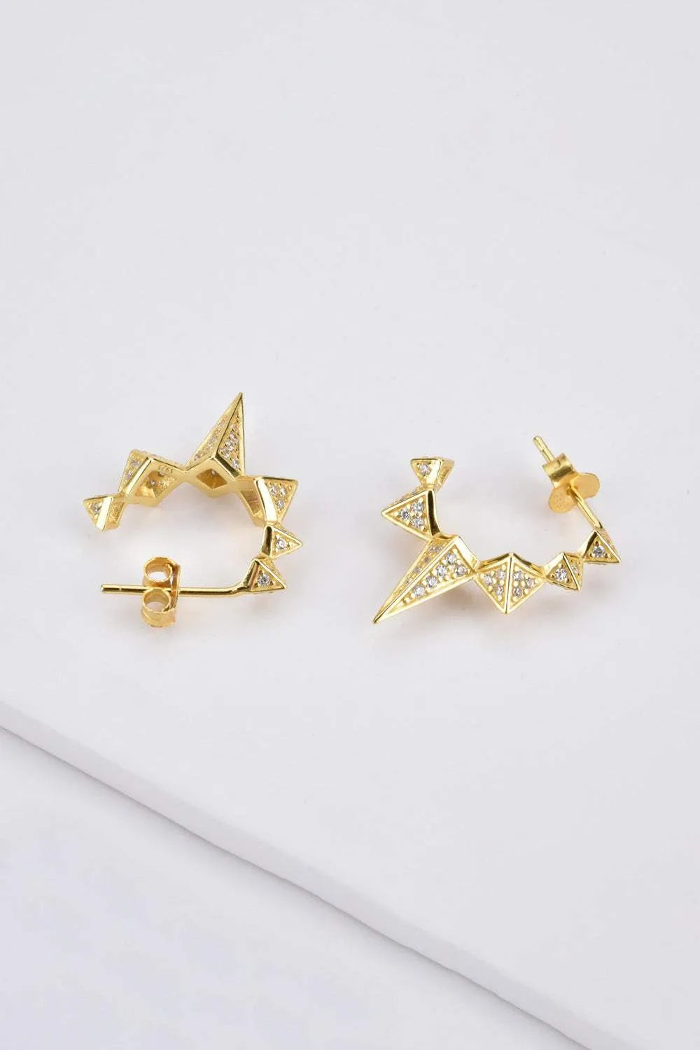 Geometric Zircon Decor 925 Sterling Silver Earrings Earrings - Tophatter Daily Deals