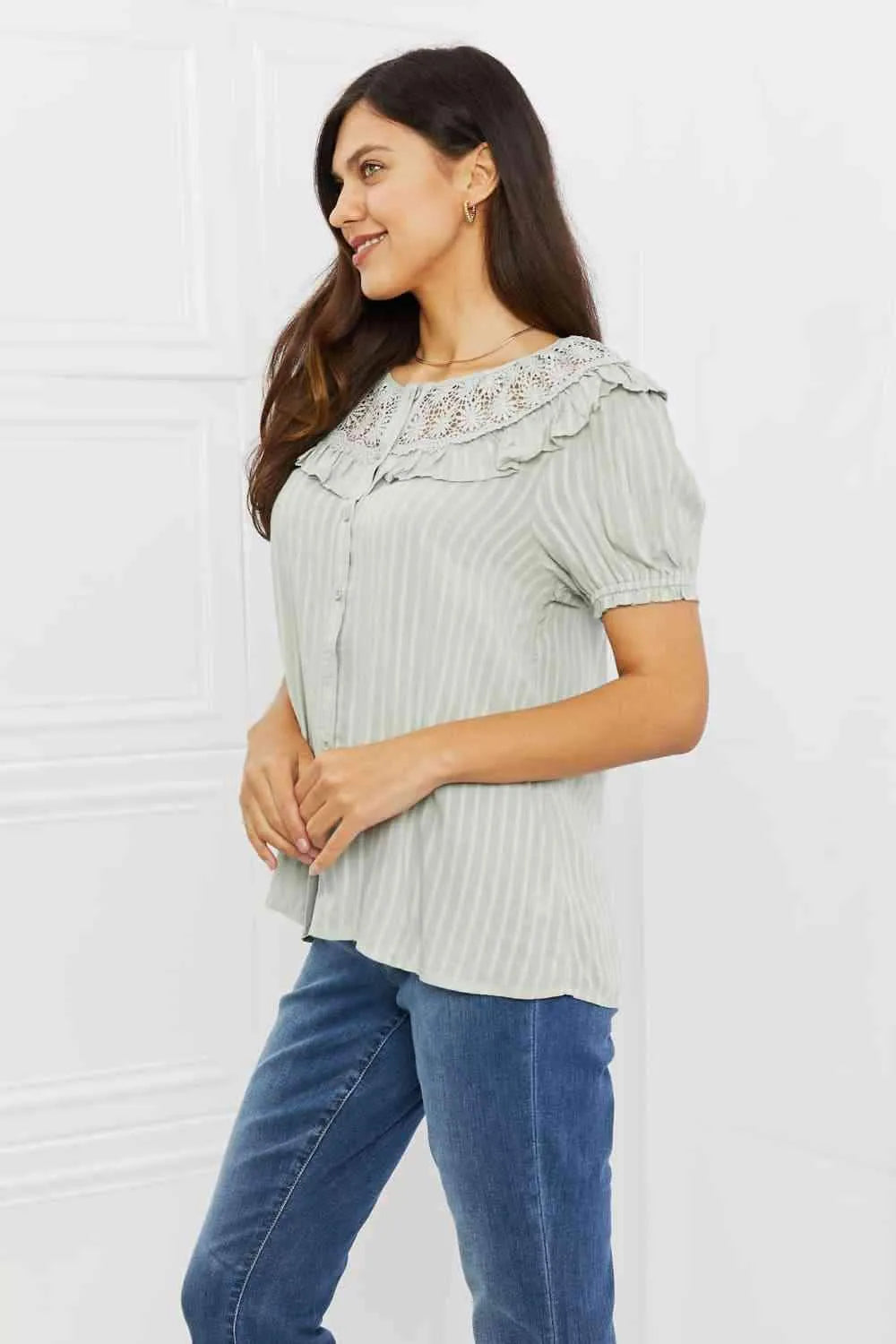 HEYSON Sweet Talk Full Size Short Sleeve Top Blouses - Tophatter Daily Deals
