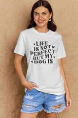 Simply Love Full Size Dog Slogan Graphic Cotton T-Shirt Women's T-Shirts - Tophatter Daily Deals