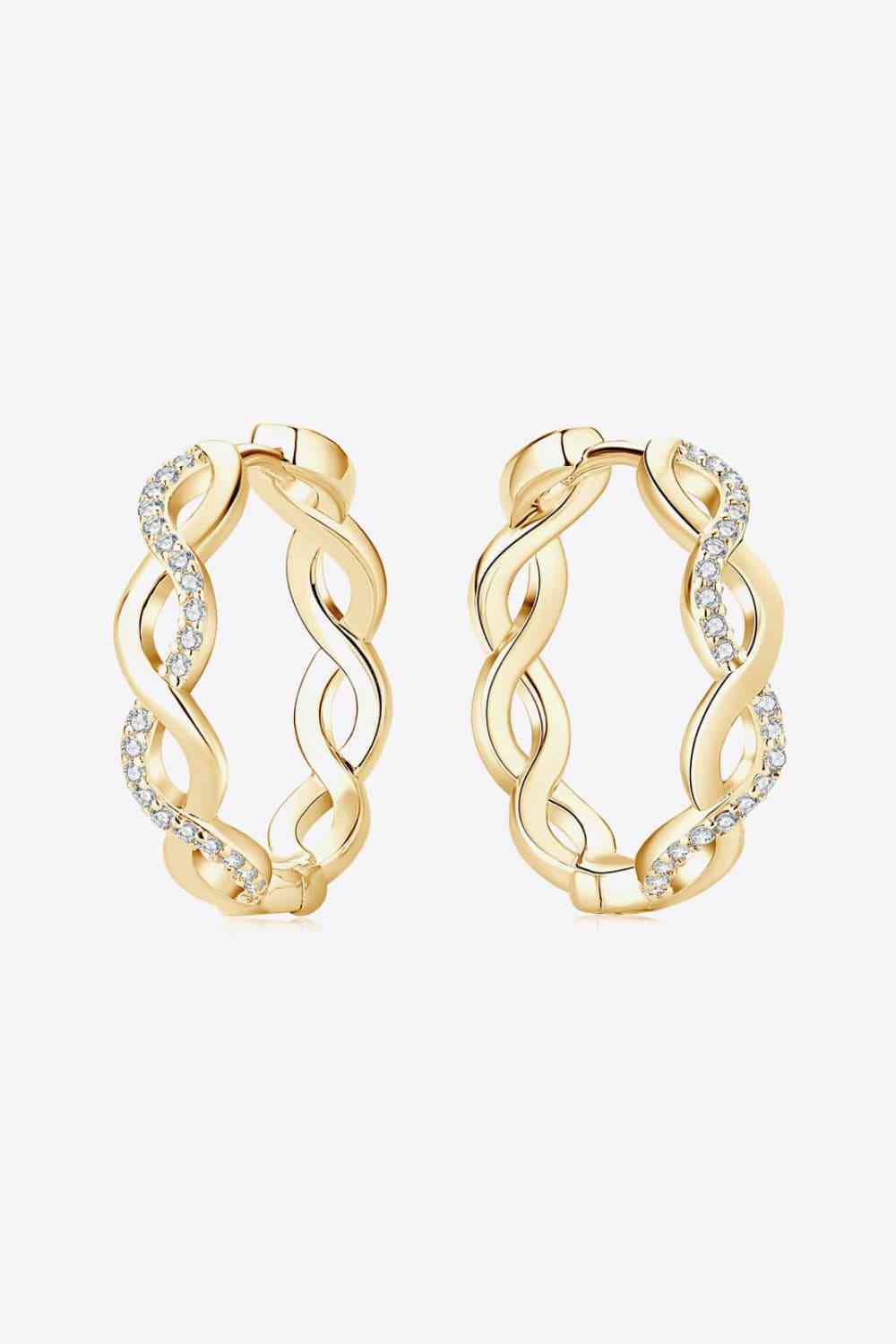 Moissanite Crisscross Hoop Earrings Moissanite - Tophatter Daily Deals