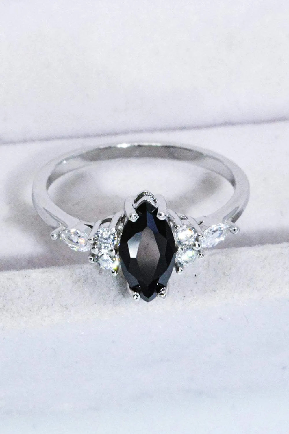 925 Sterling Silver Black Agate Ring Black Rings - Tophatter Daily Deals