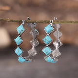 Turquoise Hoop Earrings Earrings - Tophatter Daily Deals