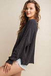 Kori America Distressed V-Neck Sweater Blouses - Tophatter Daily Deals