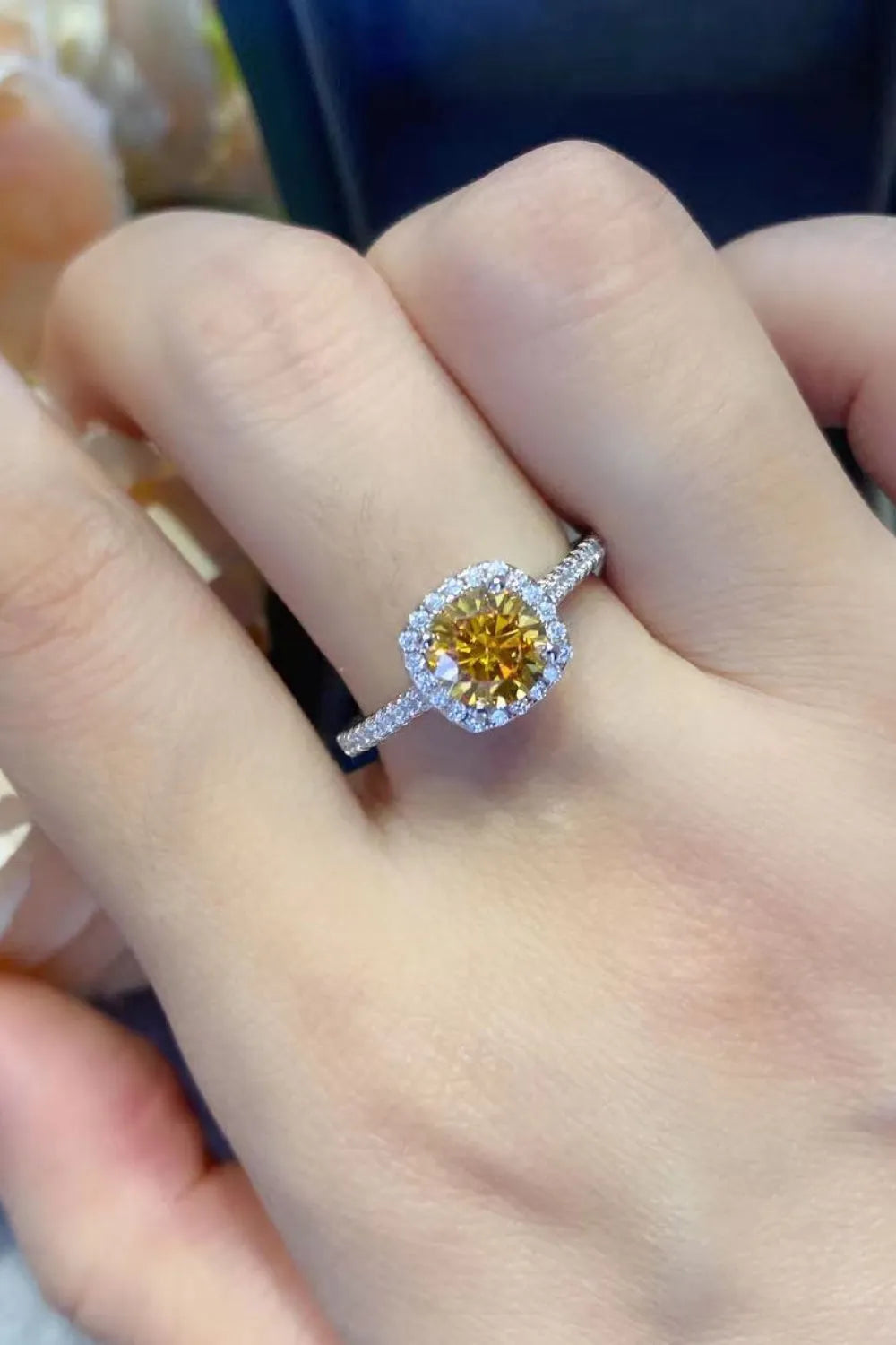 Feel Your Love 3 Carat Moissanite Ring Yellow Moissanite - Tophatter Daily Deals