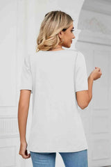 Square Neck Puff Sleeve T-Shirt Women's T-Shirts - Tophatter Daily Deals