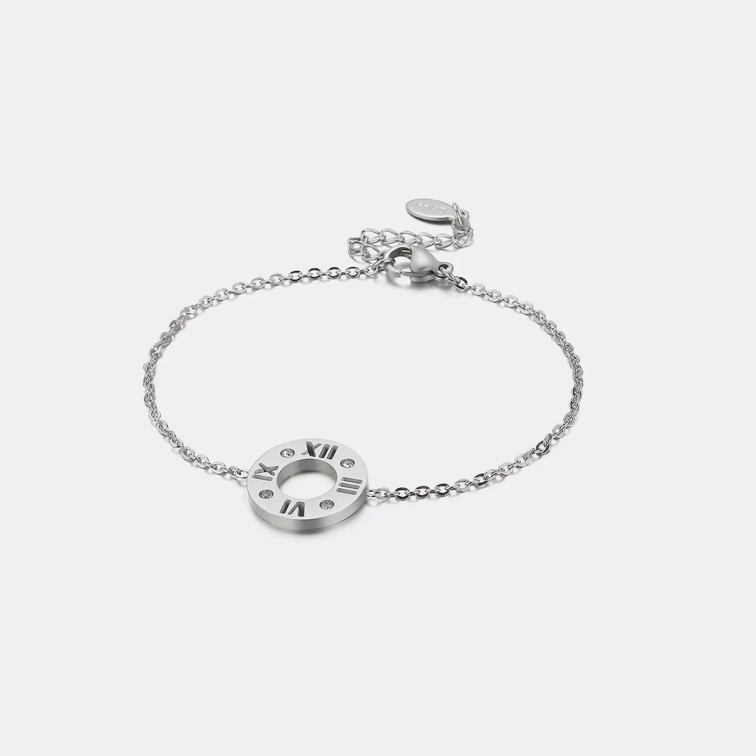 Stainless Steel Pierced Rhinestone Bracelet Silver One Size Bracelets - Tophatter Daily Deals