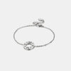 Stainless Steel Pierced Rhinestone Bracelet Silver One Size Bracelets - Tophatter Daily Deals