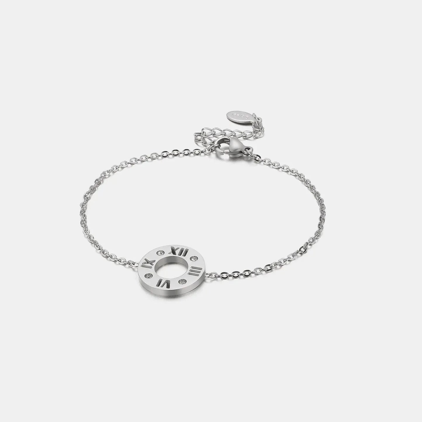 Stainless Steel Pierced Rhinestone Bracelet Silver One Size Bracelets - Tophatter Daily Deals