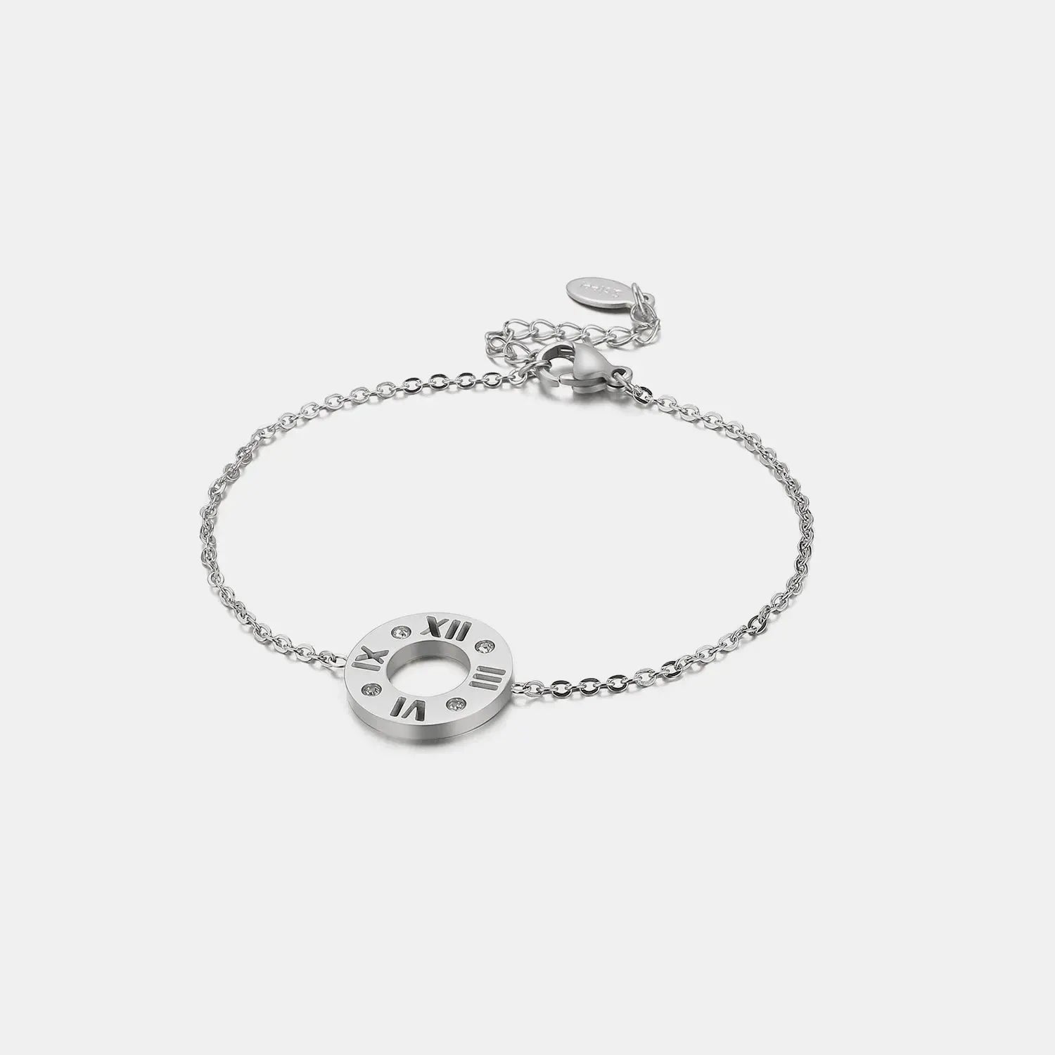 Stainless Steel Pierced Rhinestone Bracelet Silver One Size Bracelets - Tophatter Daily Deals