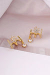18K Gold Plated Flower Zircon Earrings Earrings - Tophatter Daily Deals