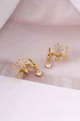 18K Gold Plated Flower Zircon Earrings Earrings - Tophatter Daily Deals