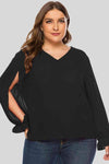 Plus Size Cutout Flounce Sleeve Blouse Blouses - Tophatter Daily Deals