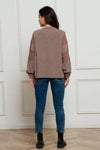 Waffle Buttoned Long Sleeve Top Blouses - Tophatter Daily Deals