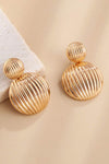 Zinc Alloy Ribbed Earrings Earrings - Tophatter Daily Deals