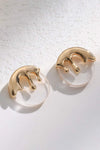 Zinc Alloy and Acetate Stud Earrings Gold One Size Earrings - Tophatter Daily Deals