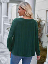 Shoulder Detail Round Neck Top Blouses - Tophatter Daily Deals