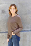 Basic Bae Full Size Round Neck Long Sleeve Top Blouses - Tophatter Daily Deals