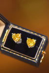 2 Carat Yellow Heart Moissanite Platinum-Plated Earrings Moissanite - Tophatter Daily Deals