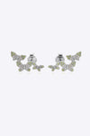Zircon Butterfly 925 Sterling Silver Earrings Silver Lime One Size Earrings - Tophatter Daily Deals
