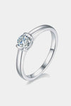 Moissanite 925 Sterling Silver Solitaire Ring Round Moissanite - Tophatter Daily Deals