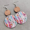 Round Shape Wooden Dangle Earrings Style E One Size Earrings - Tophatter Daily Deals