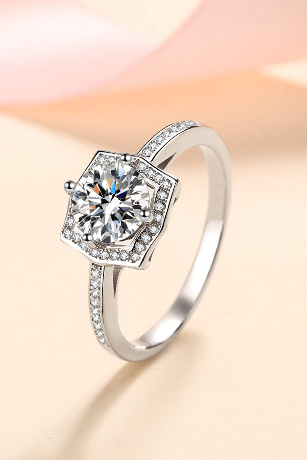 Embrace The Joy 1 Carat Moissanite Ring Silver Moissanite - Tophatter Daily Deals